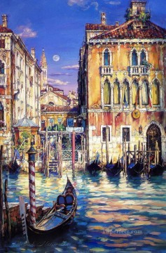 Venice Modern Painting - VENETIAN SUNSET cityscape modern city scenes